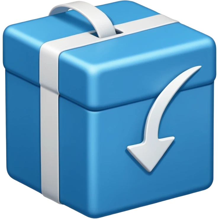 Blue box with a white check mark in the middle of the blue box that is a little bit tilted to the right and its 1 dimensional  emoji