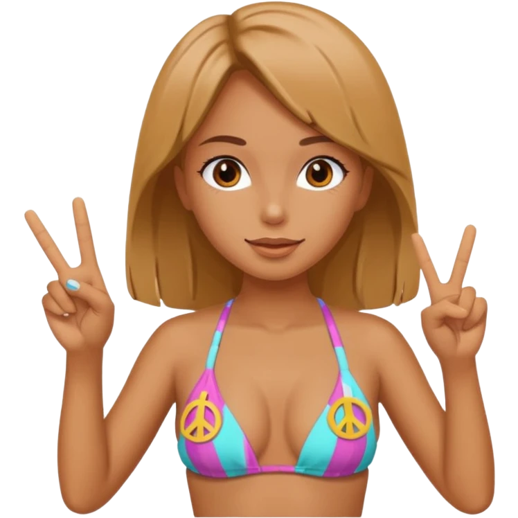 Дівчина в купальнику показує фак emoji