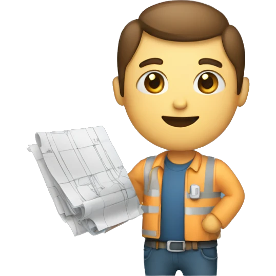 a man holding blueprints emoji