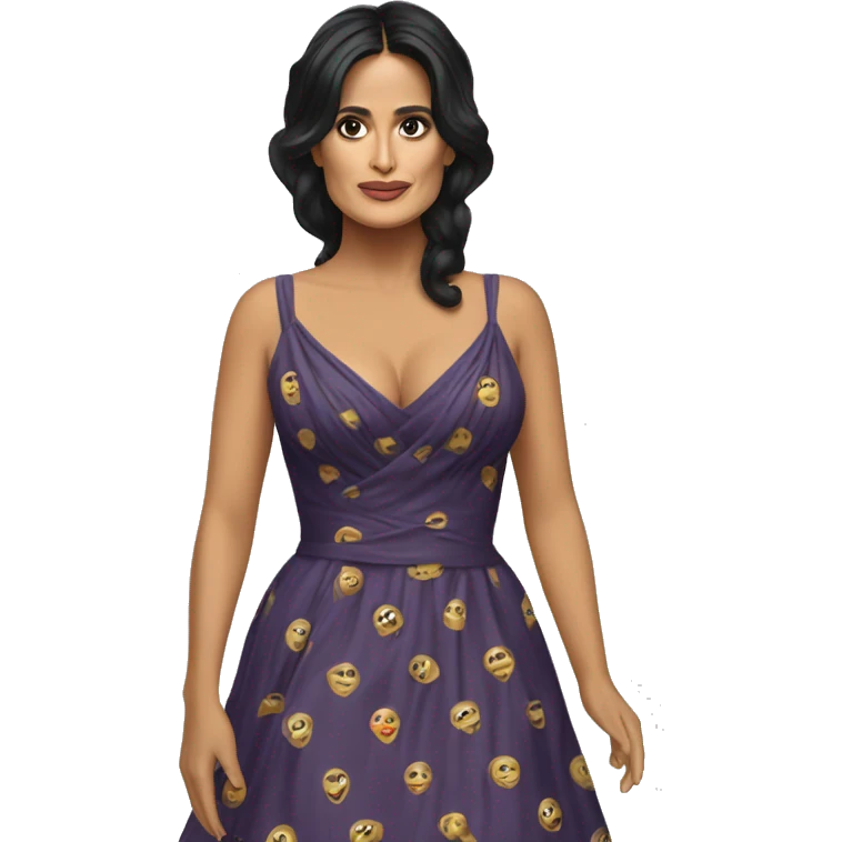 Salma Hayek in a dress emoji