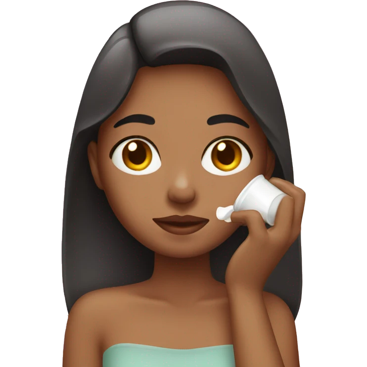 girl applying cream on face emoji