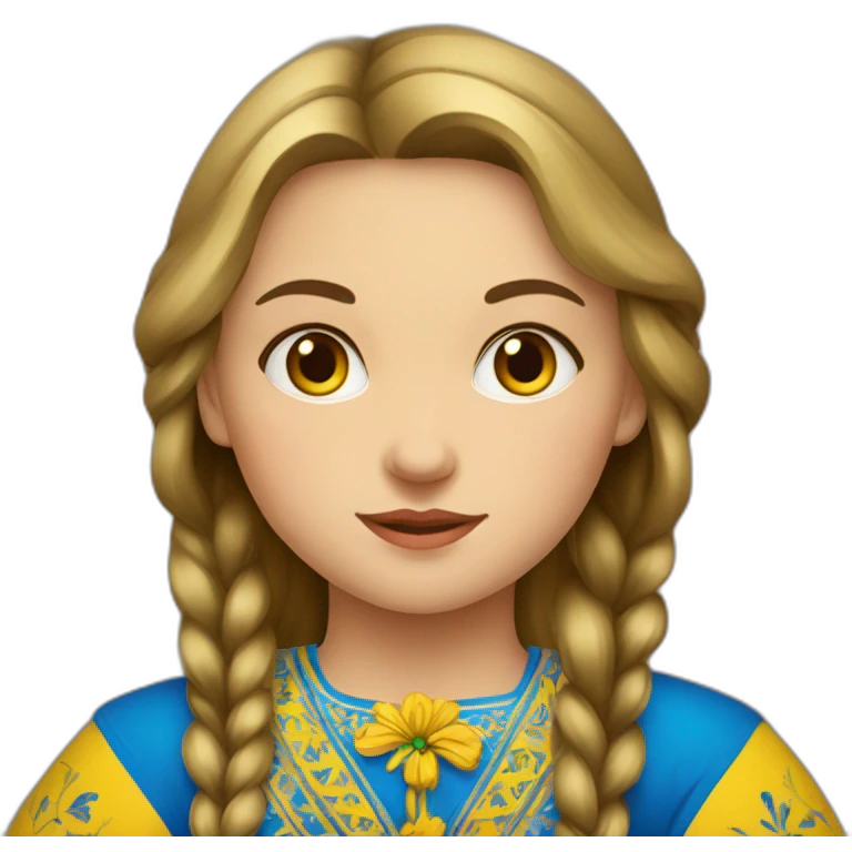 ukrainian girl in vyshyvanka emoji