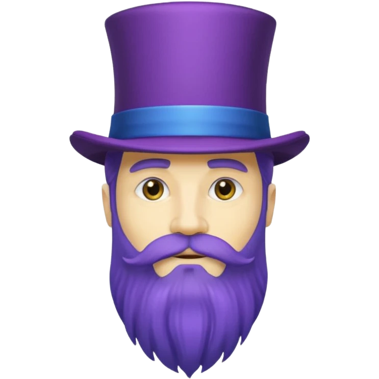 purple bearded, blue very long haired man with yellow top hat emoji