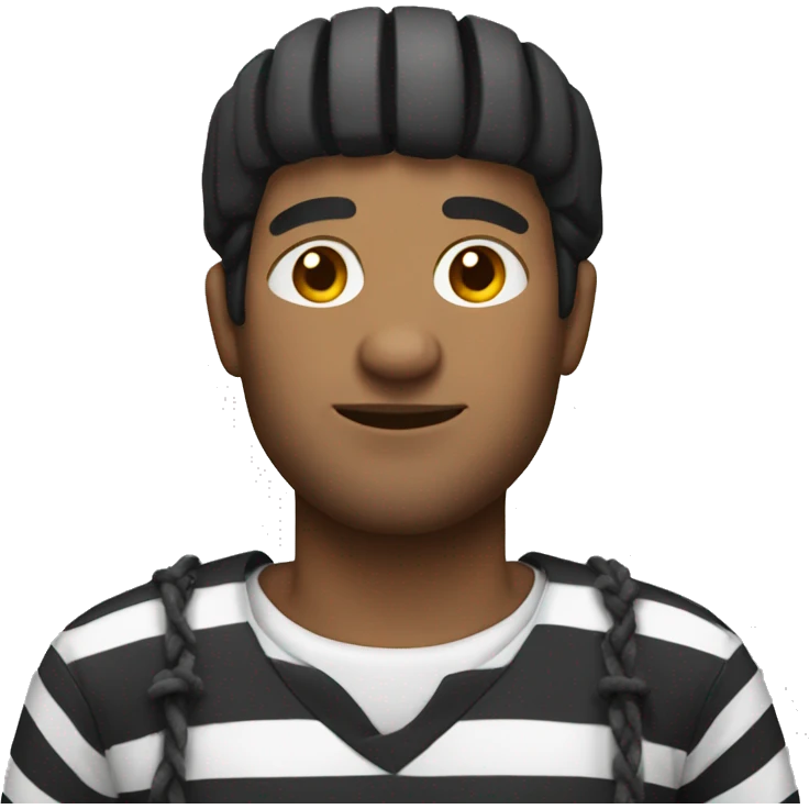 a prisoner man dressed in prisoner striped clothes emoji