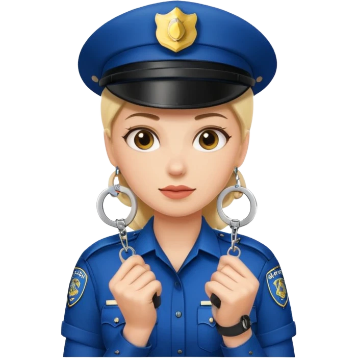 kelepçe tutan kadın polis emoji
