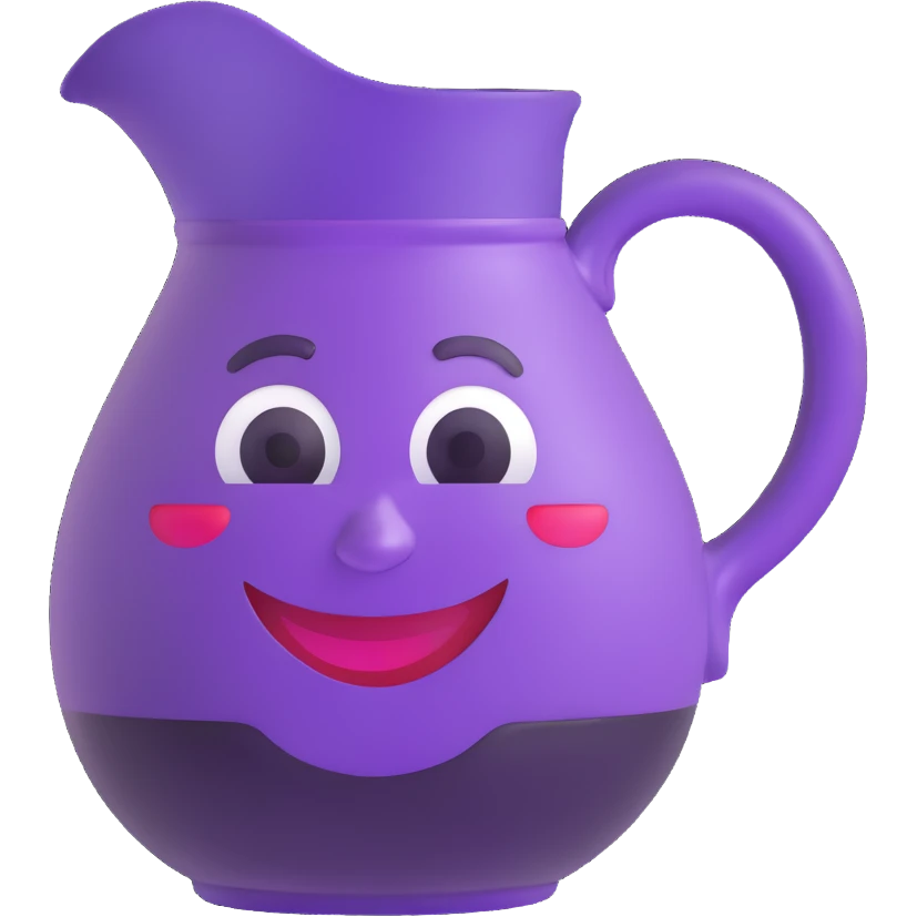 grape koolaid pitcher with smiling face emoji