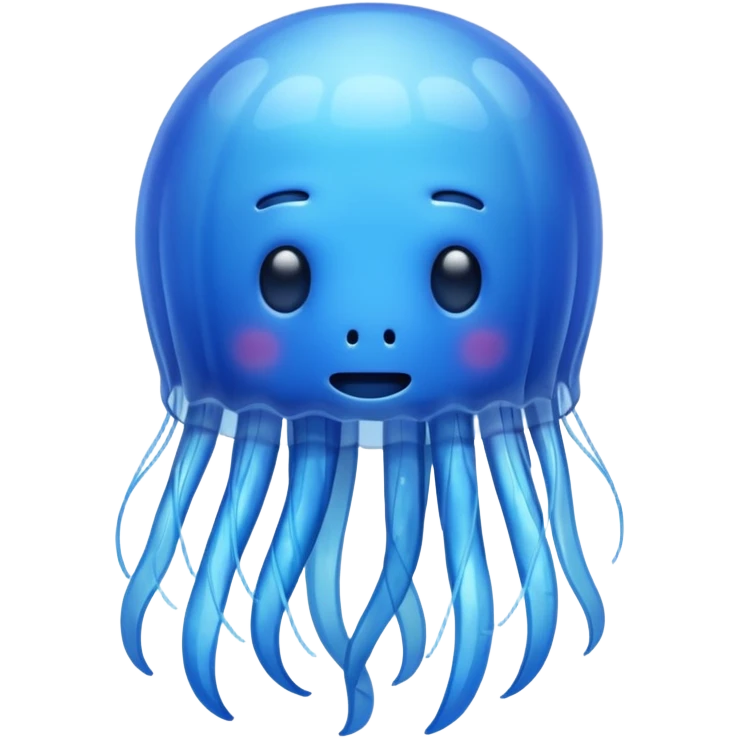 jelly fish, no face, blue, apple emoji style emoji