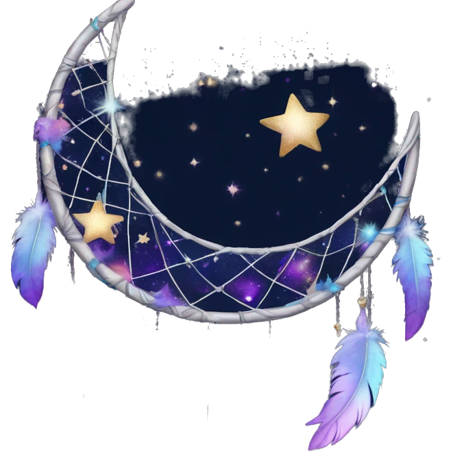 Sparkly crescent-moon-and-stars-galaxy-dreamcatcher emoji