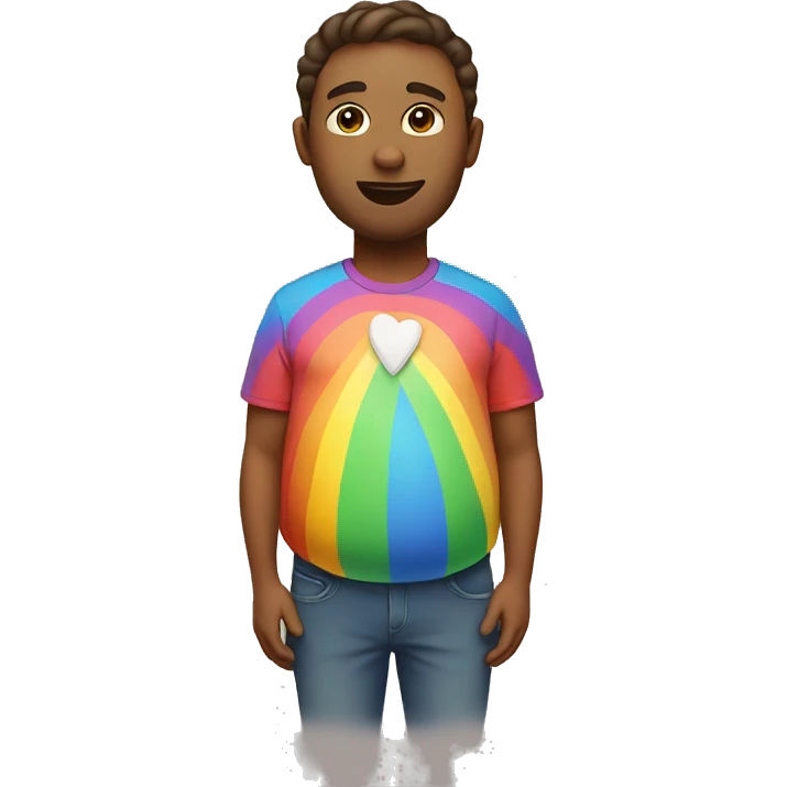 pregnant man wearing rainbow shirt emoji