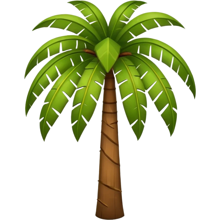 Counut tree white background emoji