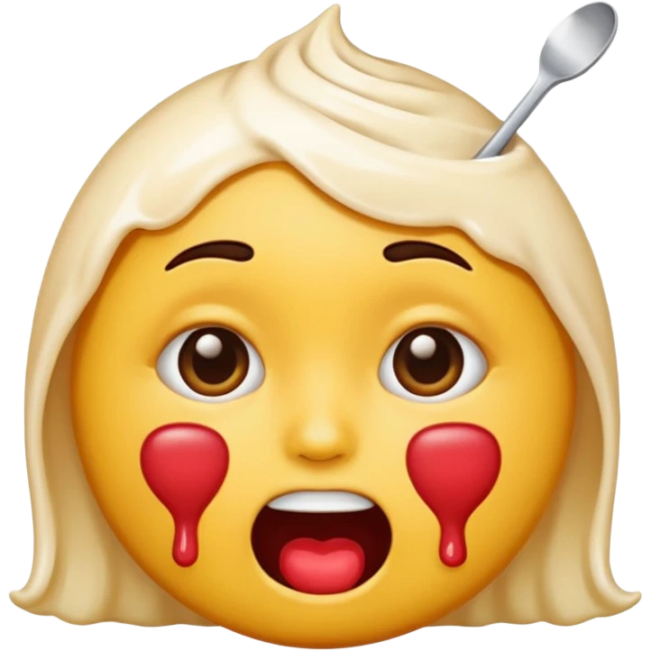 perverted emoji with cream on her face emoji