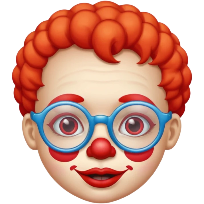 child clown with big eyeglasses emoji