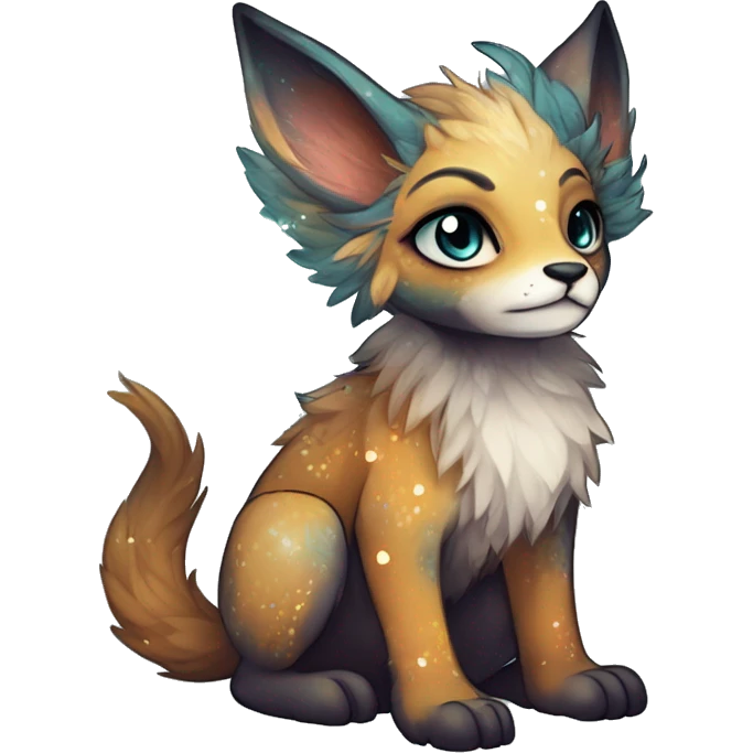 Cool cute Kawaii edgy fantasy animal sparkle fursona Fionbri creature by griffsnuff & LiLaiRa & Falvie full body emoji