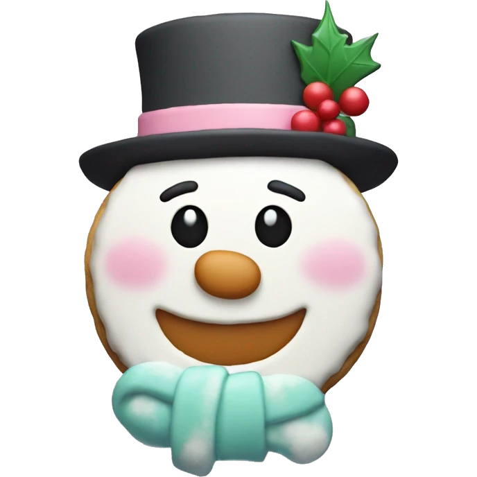 Pastel snowman cookie emoji