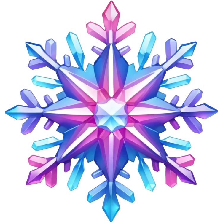 Gradient iridescent Pastel rainbow Pink violet blue crystal star snowflake  emoji