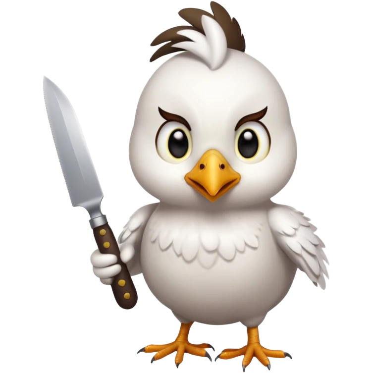 little chicken holding knive emoji