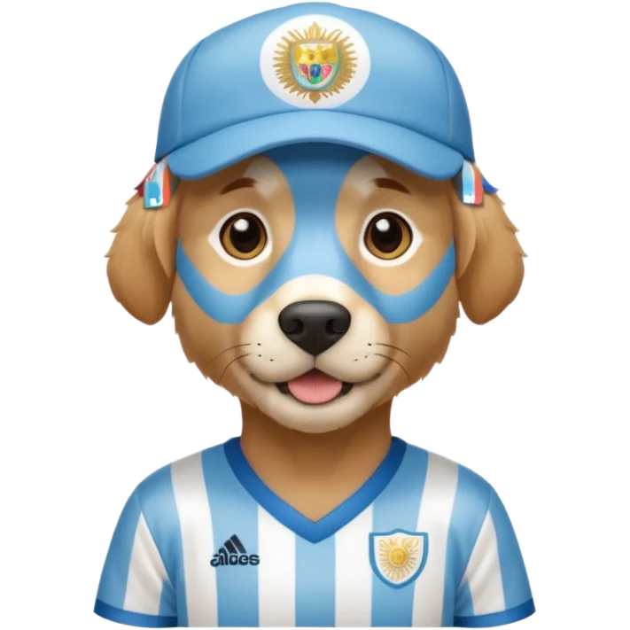 Golden retriever usando camisa da Argentina  emoji