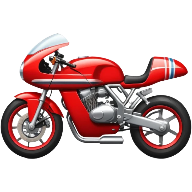 red motorbike with racing stripes emoji