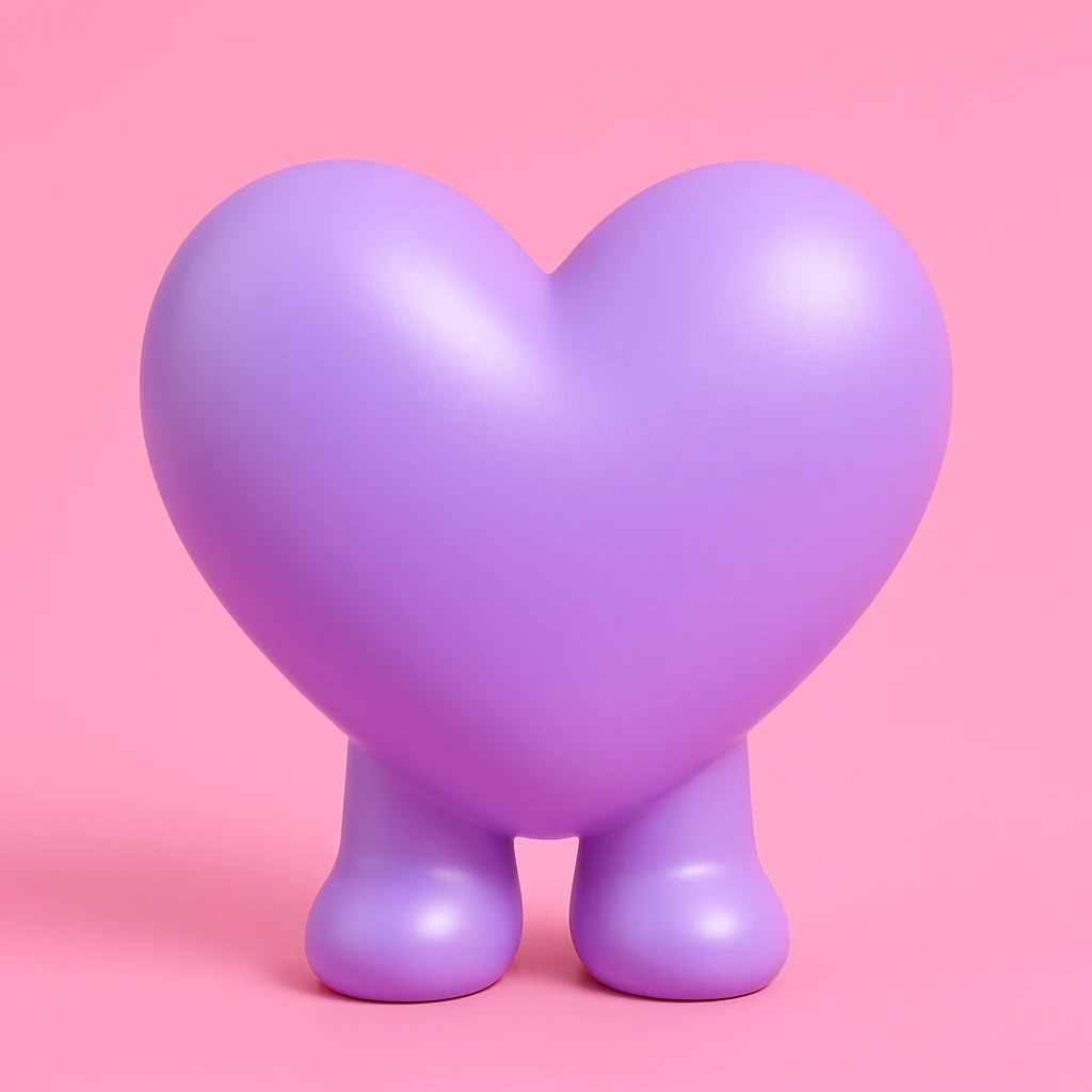 purple heart, toy-like, no text emoji