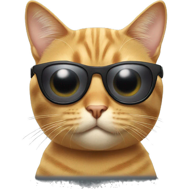 Cat with sunglasses looking shocked  emoji