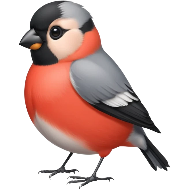 Round and cute bullfinch emoji