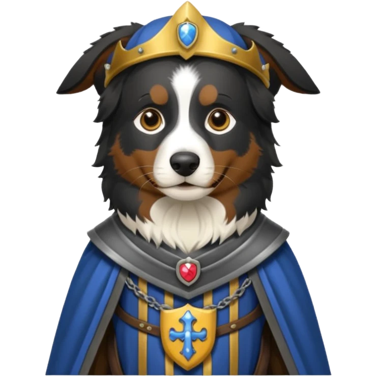 Black Australian shepherd medieval outfit emoji