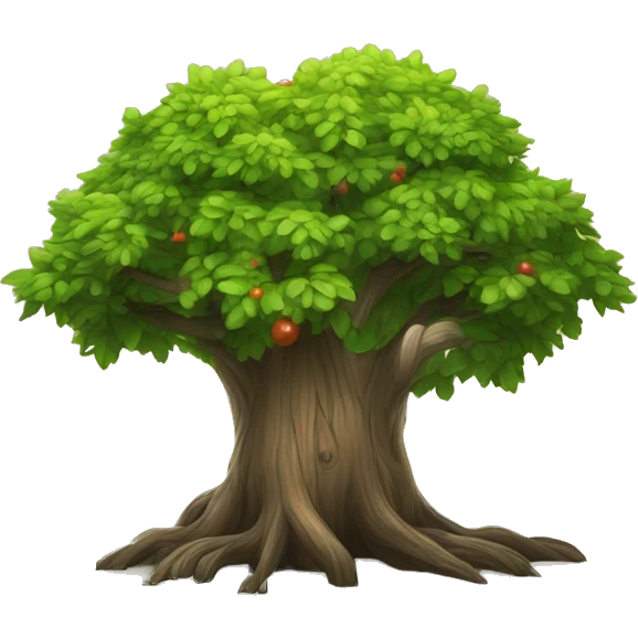 plein de fuilles différente sur un tron d'arbre emoji