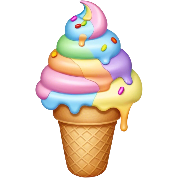 Melted pastel ice cream emoji