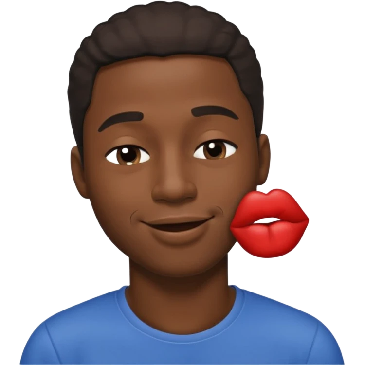 Black man squinting kiss face eyes closed  emoji