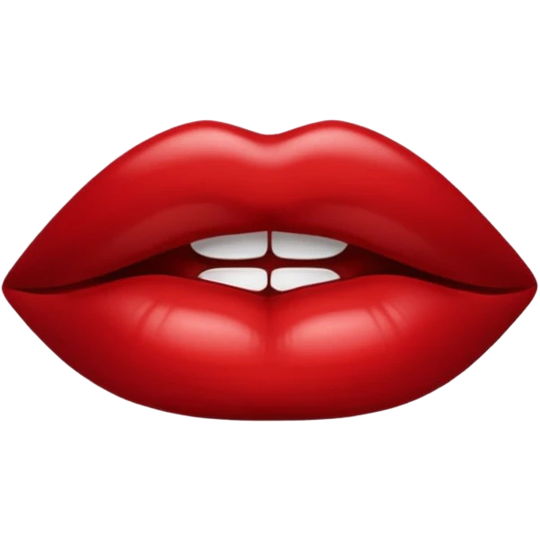 Dark red lips kissed emoji