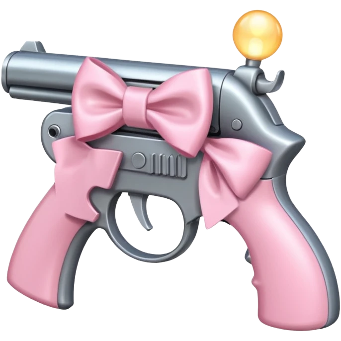 Gun with a light pink bow emoji