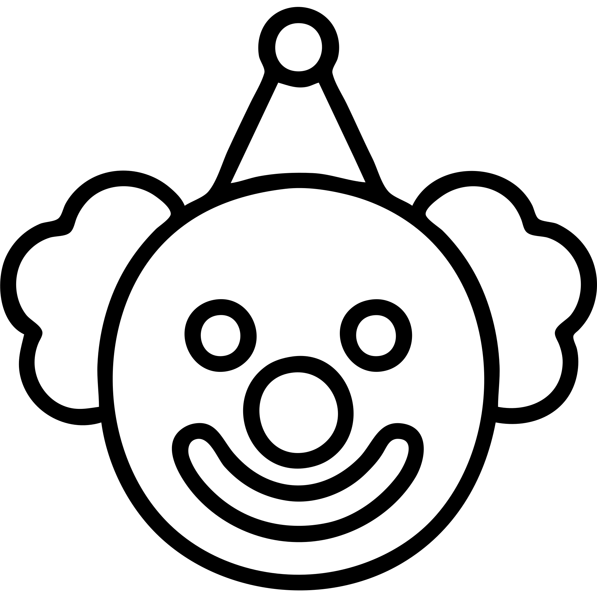 outlined clown face icon emoji