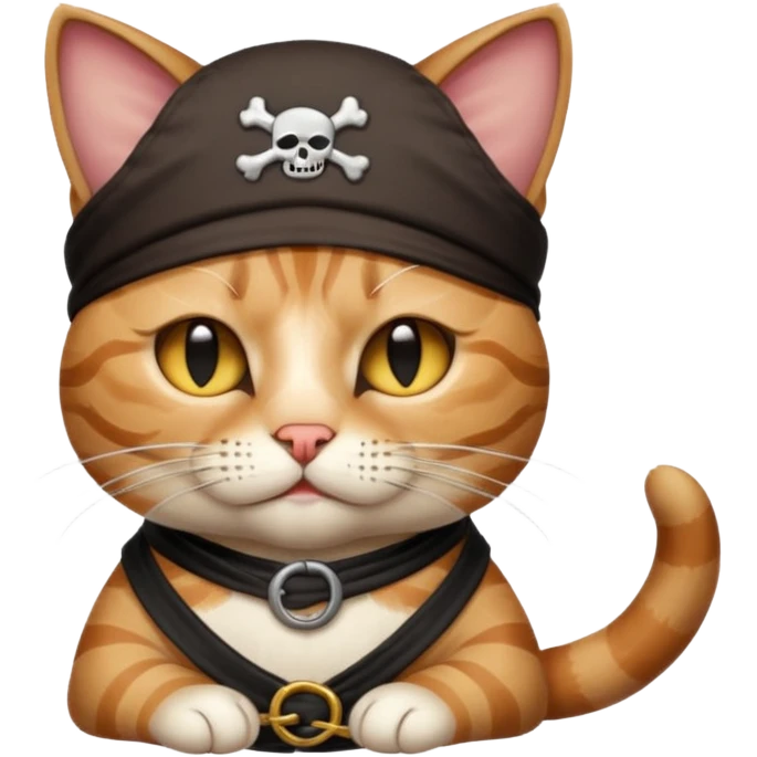 pirate cat with one closed eye with eye patch emoji