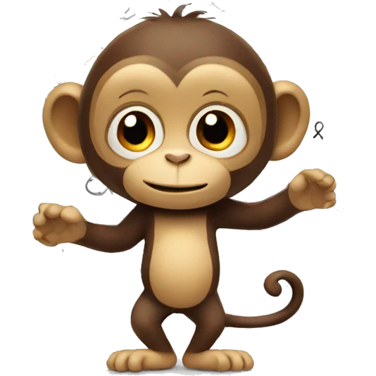 Monkey learning maths emoji