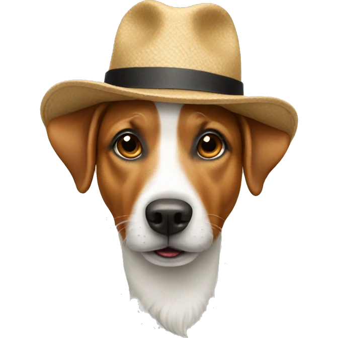 Dog wearing hat emoji