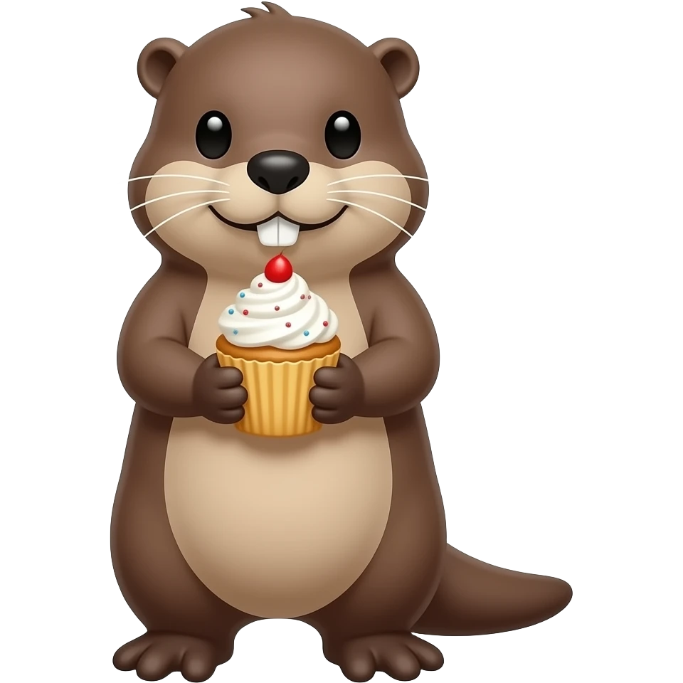 Platypus with a cupcake emoji