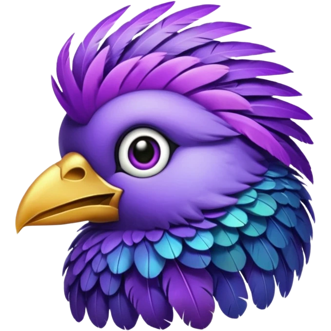 purple feathered bird emoji