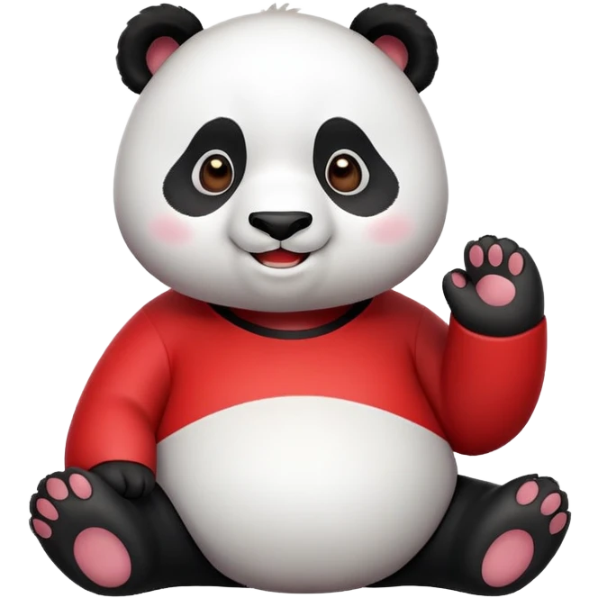 Panda with red shirt emoji