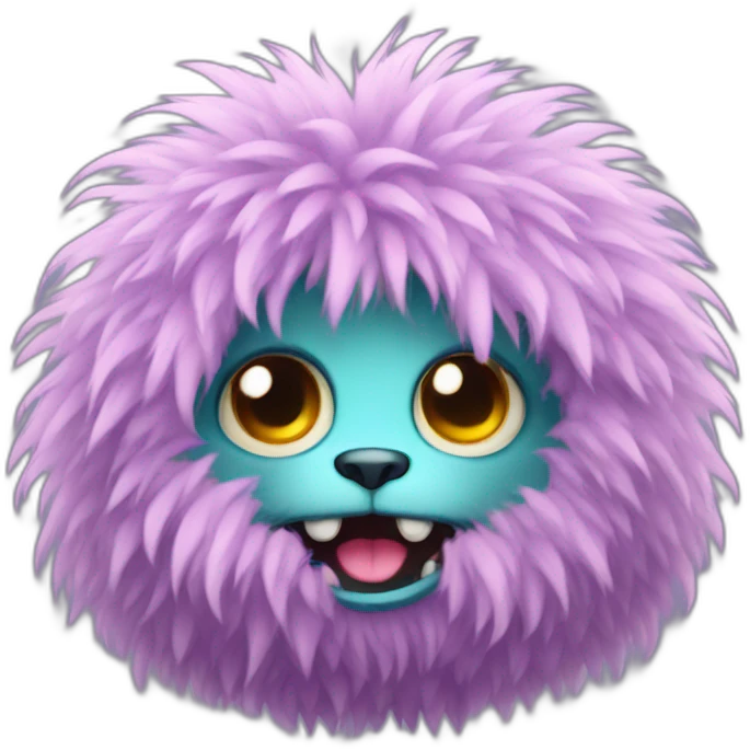 Cute fluffy monster emoji