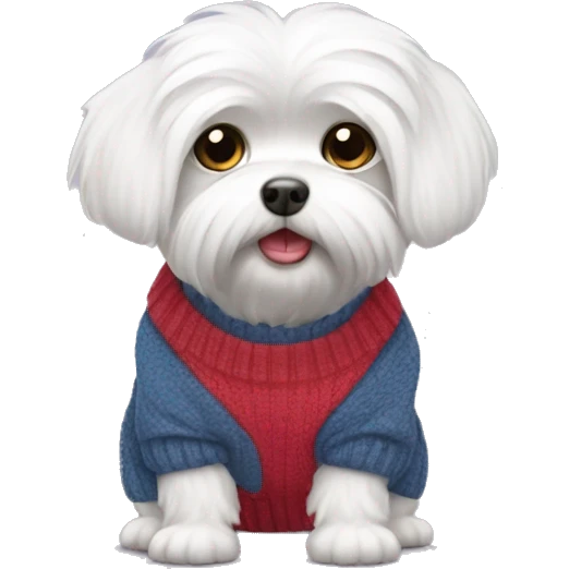 Maltese wearing a pullover emoji