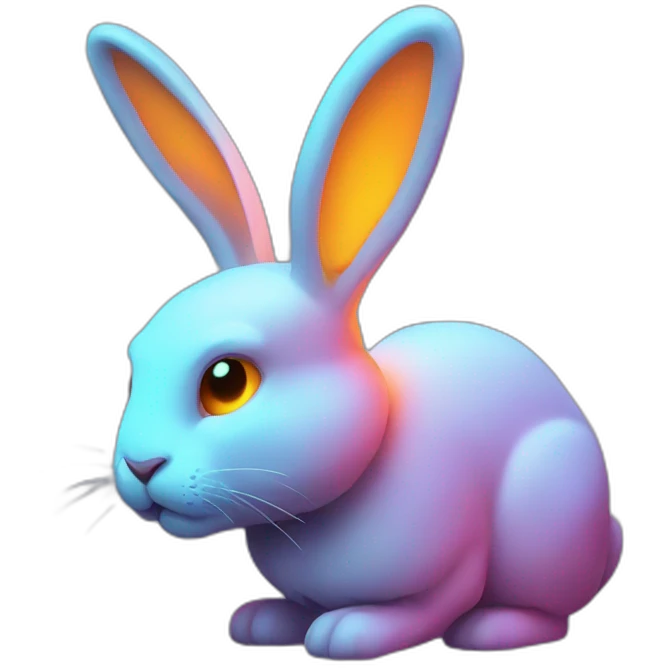 neon rabbit attention emoji