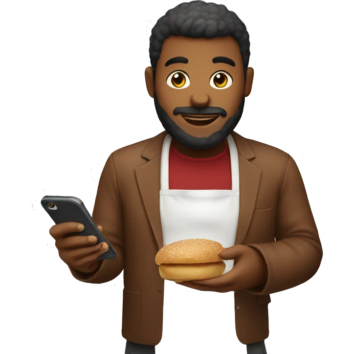 foodie holding a smartphone emoji