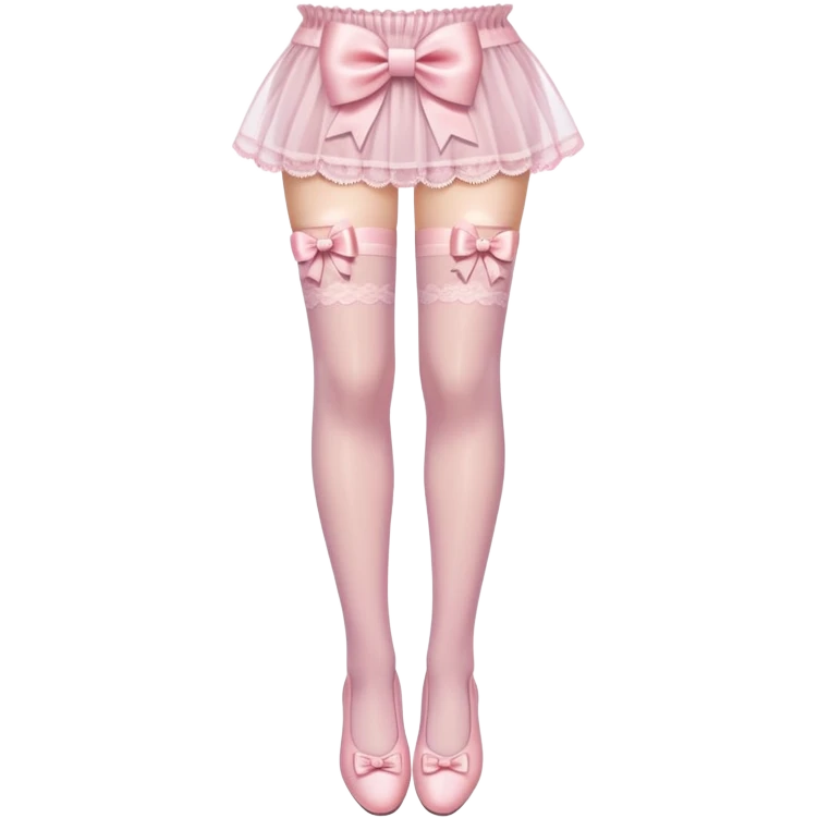 light pink laced stockings with bow emoji