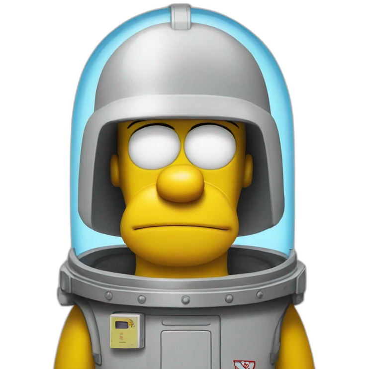 Homer Simpson in  rocket emoji