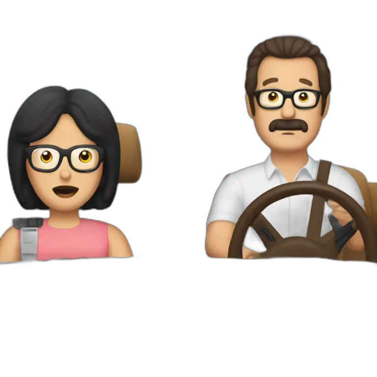 Bob Belcher Driving Dukes Of Hazard Car emoji