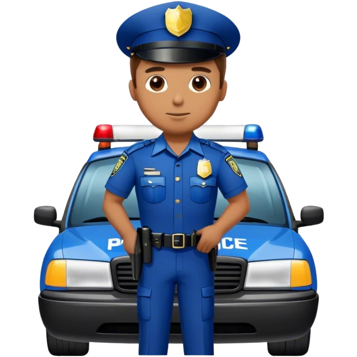 Police officer with his car emoji