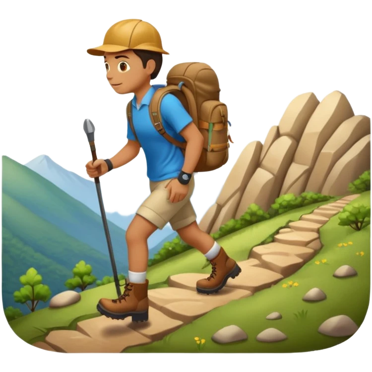 Hiking up a hill emoji