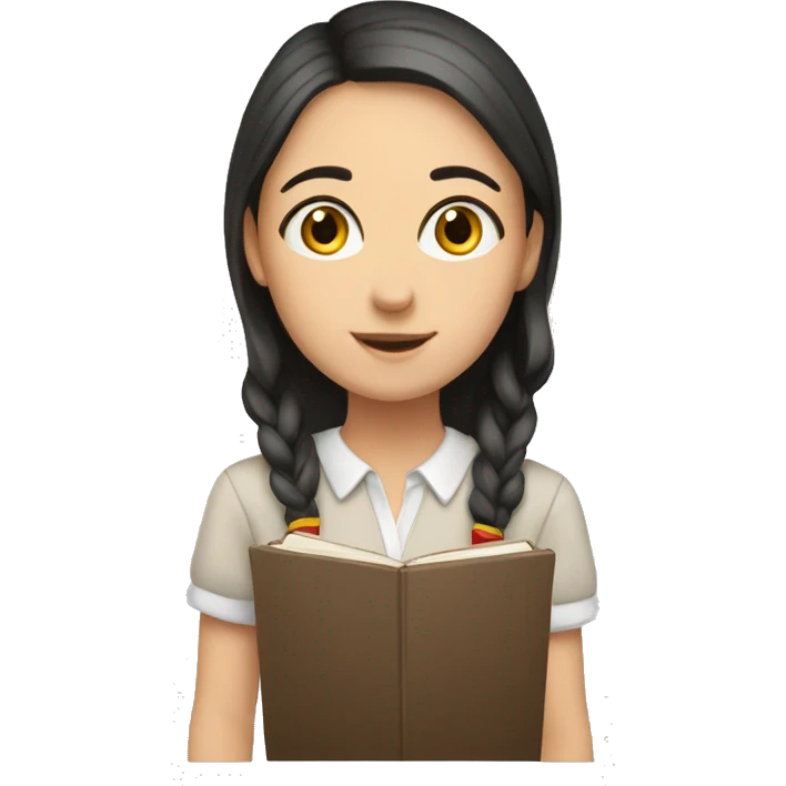 Girl study romanian emoji