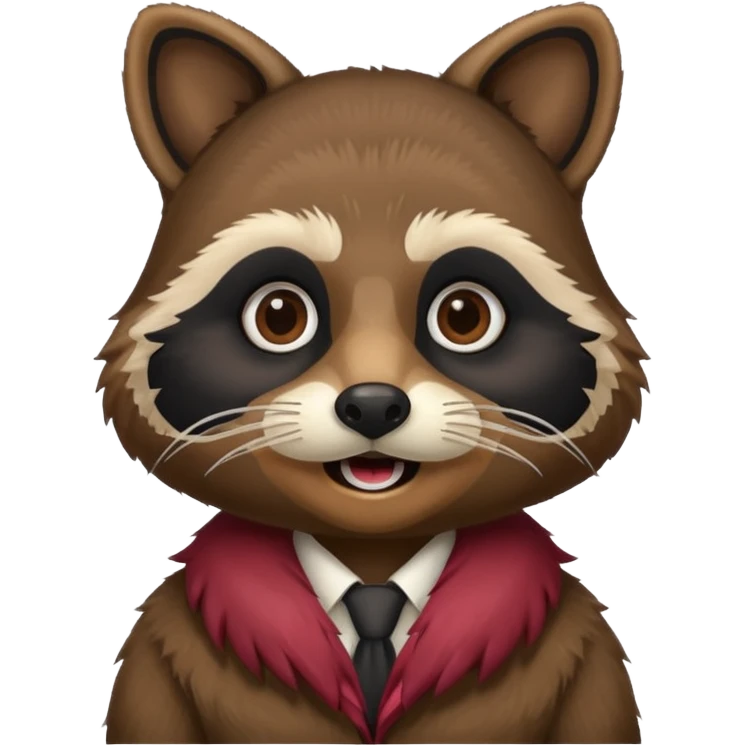 black racoon holding a human mustache emoji