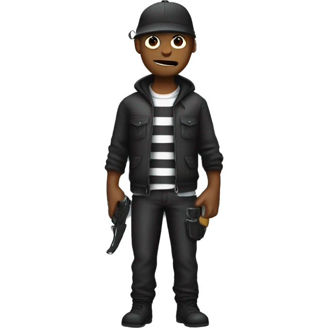 Robber with jail clothes emoji